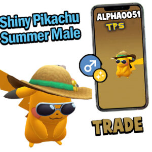 Pokemon Shiny Pikachu Summer Male Registered Trade or Ultra